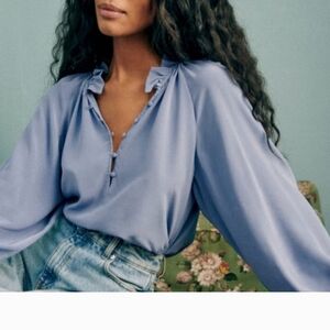 Sezane Loubna Blouse Lavender Blue - Size 2